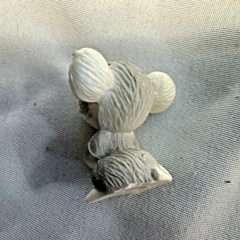 Dollhouse Miniature Mouse w Cheese Animal 1-1/16 inch high